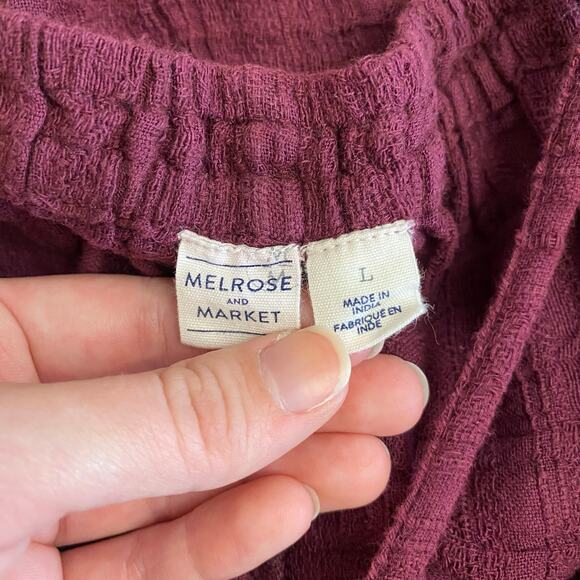 Melrose and Market Gauzy Criss Cross Strap Tank‎ Womens Size L Purple - Picture 2 of 5